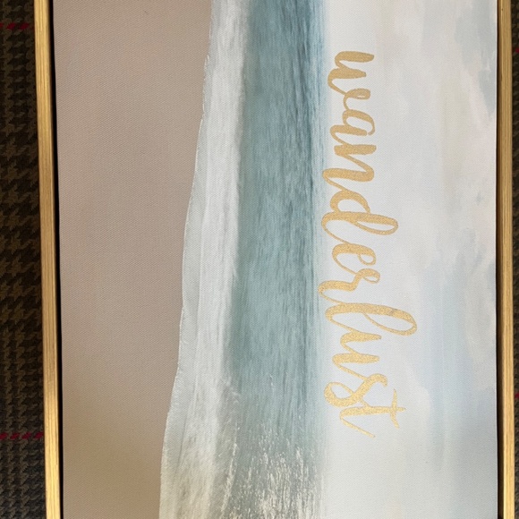 Wanderlust Ocean Beach Canvas Picture in Gold Frame - Picture 2 of 4